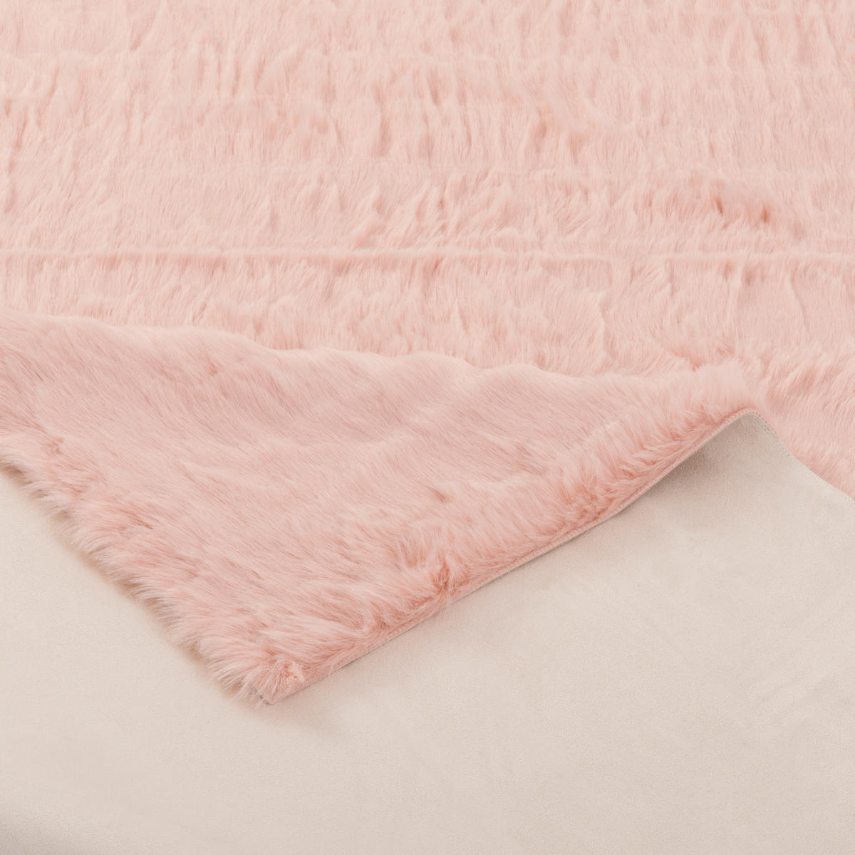 LUXUS SUPER SOFT FELLTEPPICH ASPEN MELIERT - Rosa, Textil (60/90cm) - Pergamon