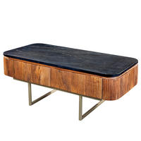 COUCHTISCH GATSBY Mango rechteckig Natur|Schwarz|Braun 110cm - Schwarz/Braun, Holz/Stein (53/110/46cm) - riess-ambiente