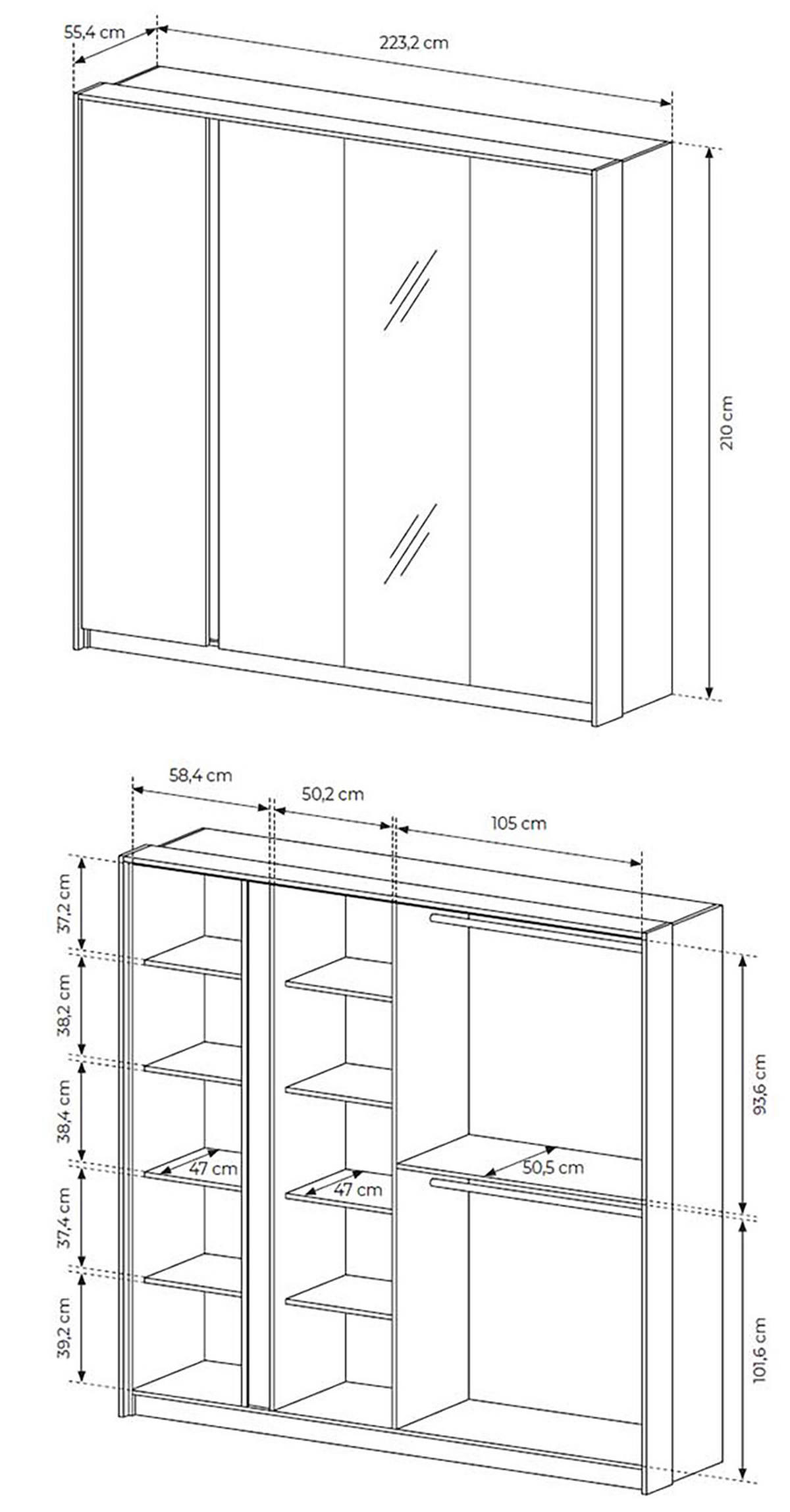 SCHLAFZIMMER-SET Dast Beige 2-teilig - Beige/Akaziefarben, Holz/Holzwerkstoff (160/200cm) - Feldmann-Wohnen