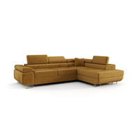 ECKSOFA EMILY mit Schlaffunktion Monolith 48 Rechts - Currygelb, Textil (275/200cm) - Bedante