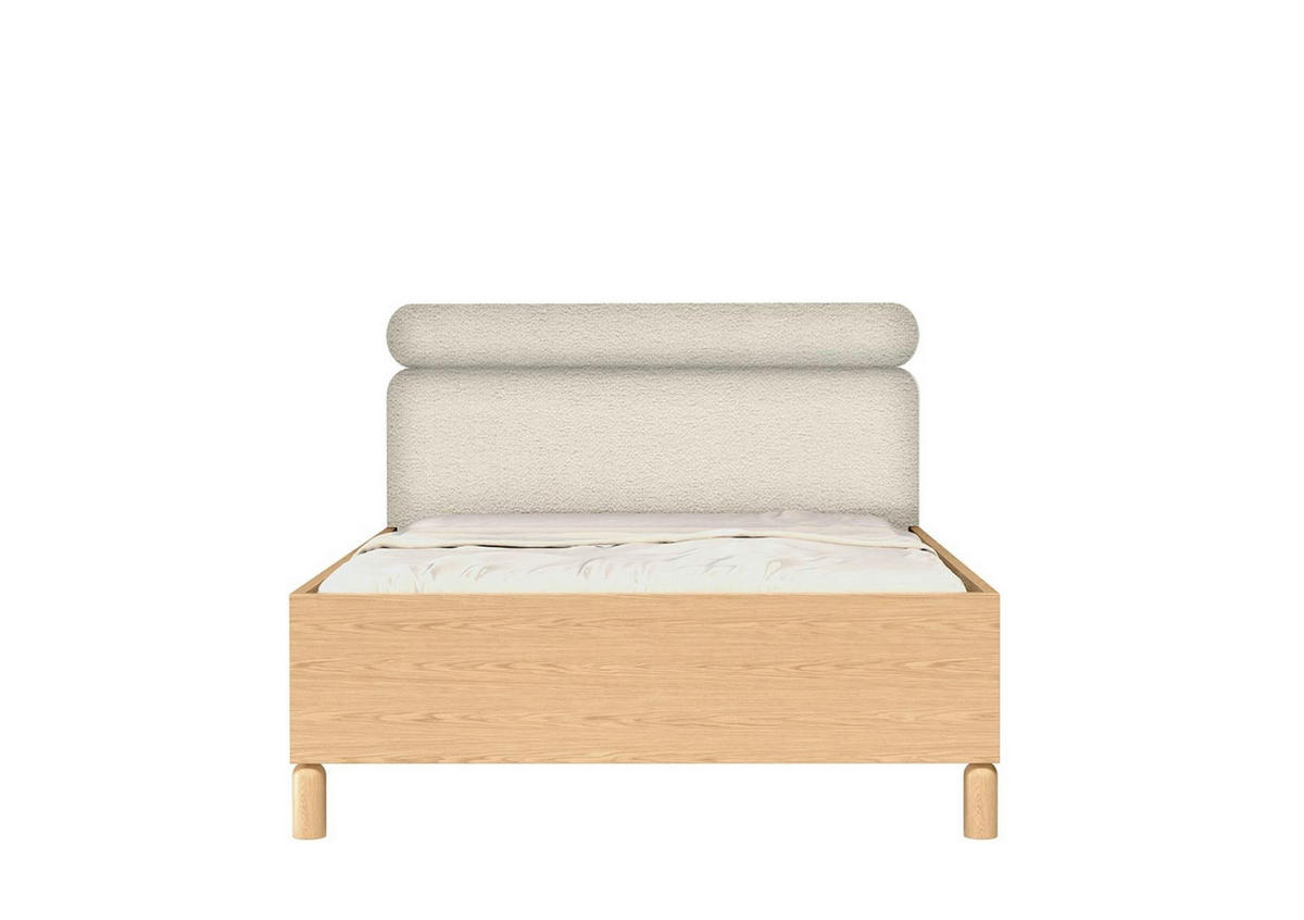 POLSTERBETT Sanden Eiche, mit Kopfteil und Bettkasten, 160x200 - Eichefarben, Holzwerkstoff - Bettso