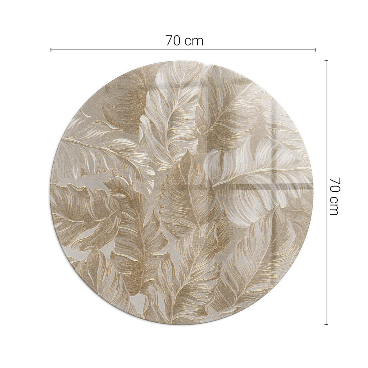 GLASPLATTE für Kamin Ø 70 cm Beige - Beige, Glas (70/70/0.4cm) - ArtPrintCave