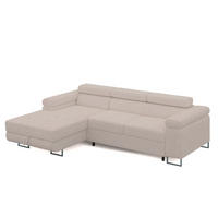 ECKSOFA VEMO MINI Links Creme Cord-Stoff Kompakter Komfort für Wohnräume - Creme, Textil (235/175cm) - Barchello