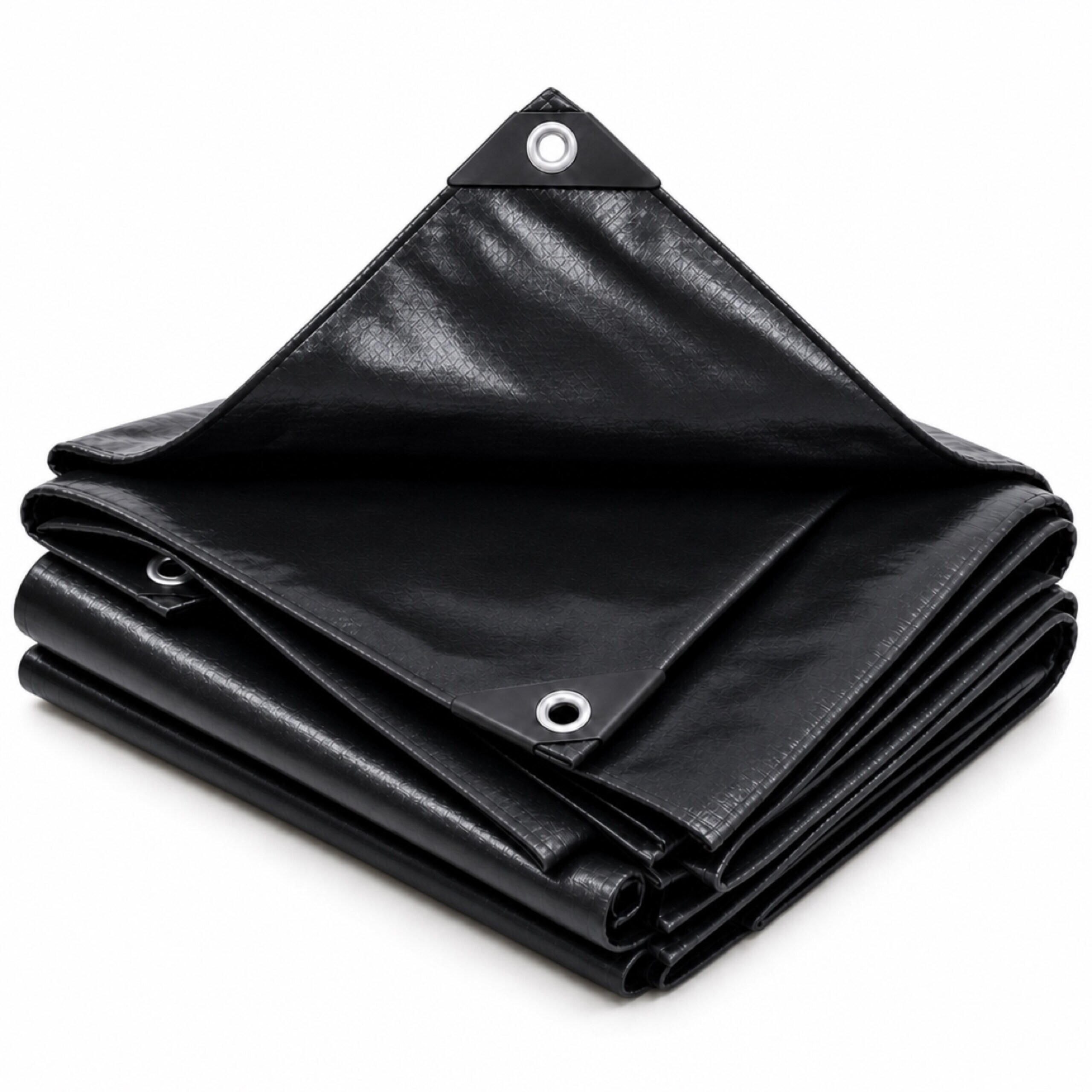 PRELATĂ Neagră impermeabilă 3x4 m - negru, material plastic (400/300/0.1cm) - Relaxdays