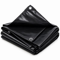 PRELATĂ Neagră impermeabilă 3x4 m - negru, material plastic (400/300/0.1cm) - Relaxdays
