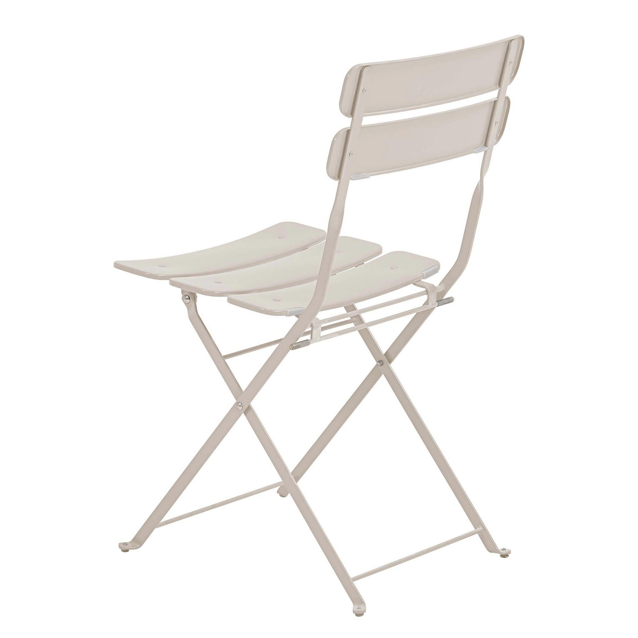 GARTENSTUHL 2-tlg., Weiß - Beige, Metall (42/81/48cm) - Oviala