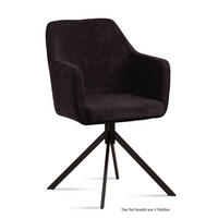 ARMLEHNSTUHL (4er-Set) Dulcy 57x87x60 Schwarz/Espresso - Dunkelbraun/Schwarz, Kunststoff (60/87/57cm) - 58aufmkessel