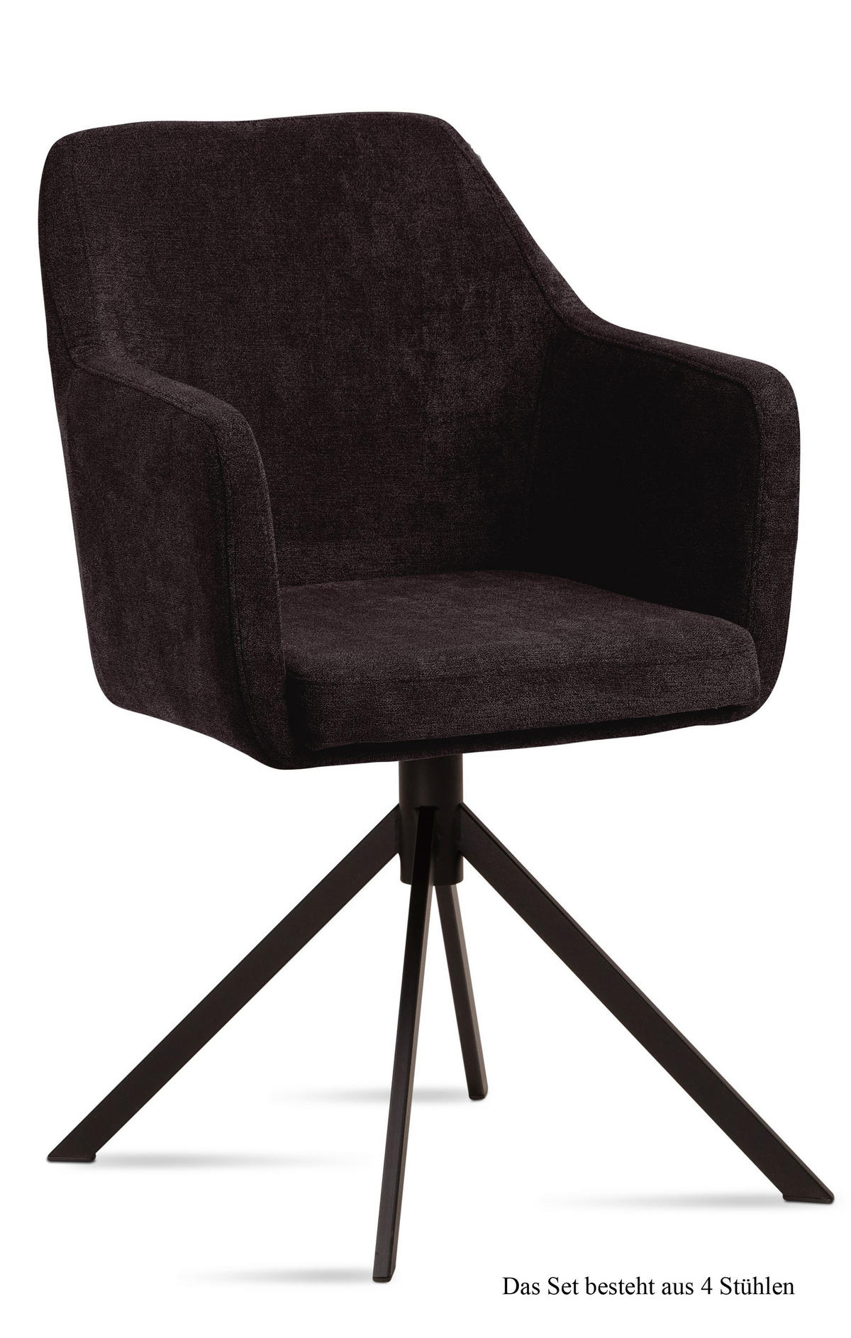 ARMLEHNSTUHL (4er-Set) Dulcy 57x87x60 Schwarz/Espresso - Dunkelbraun/Schwarz, Kunststoff (60/87/57cm) - 58aufmkessel
