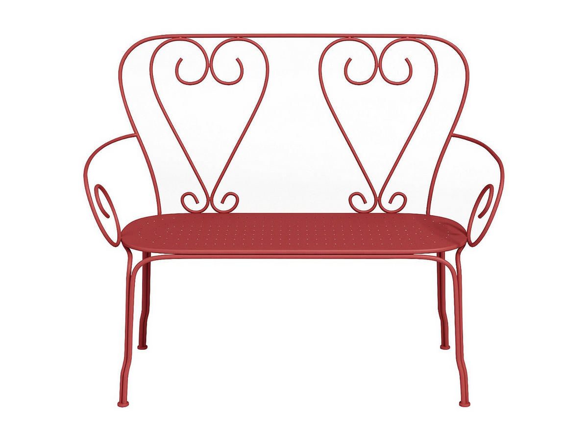 GARTENBANK - 2 -Sitzer - Metall - terracotta - GUERMANTES - Braun, Metall (103/92/47cm) - Vente-Unique