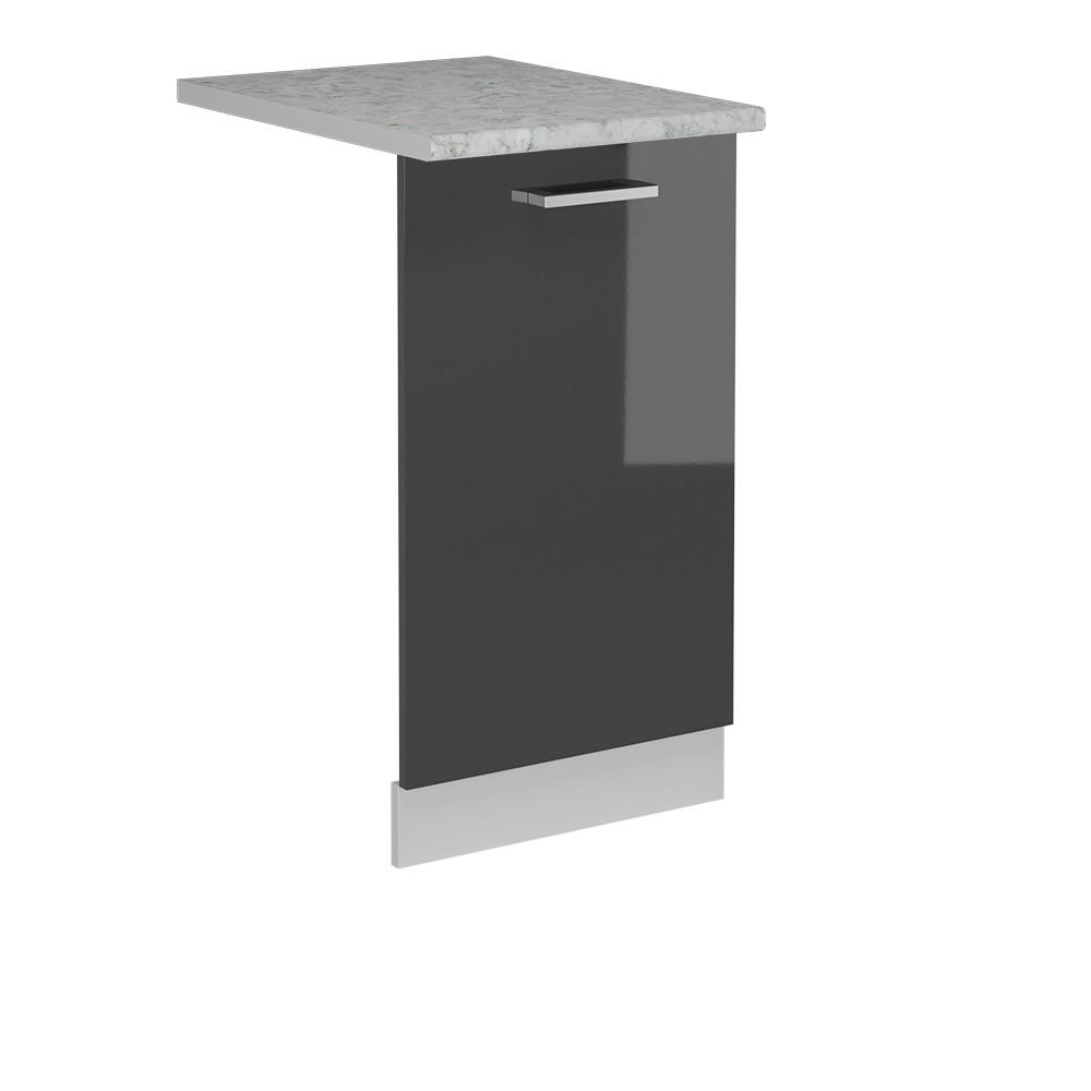 KRYT MYČKY NÁDOBÍ R-Line Antracitový vysoký lesk - bílá/vysoce lesklá černá, kompozitní dřevo (45/81.8/1.6cm) - Vicco