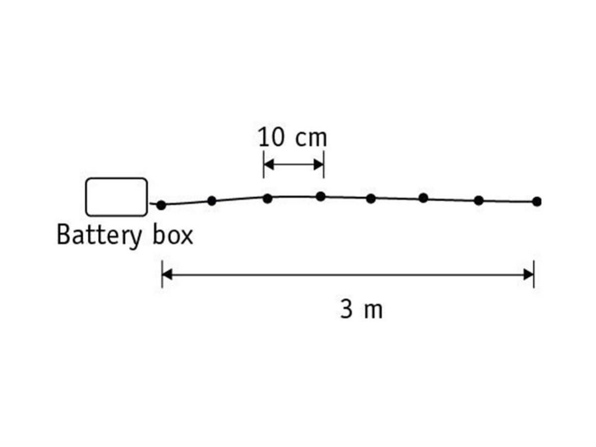 LED-LICHTERDRAHT Silber 3 m, Warmweiß, mit Timer - Weiß, Kunststoff/Metall (300cm) - LAALU