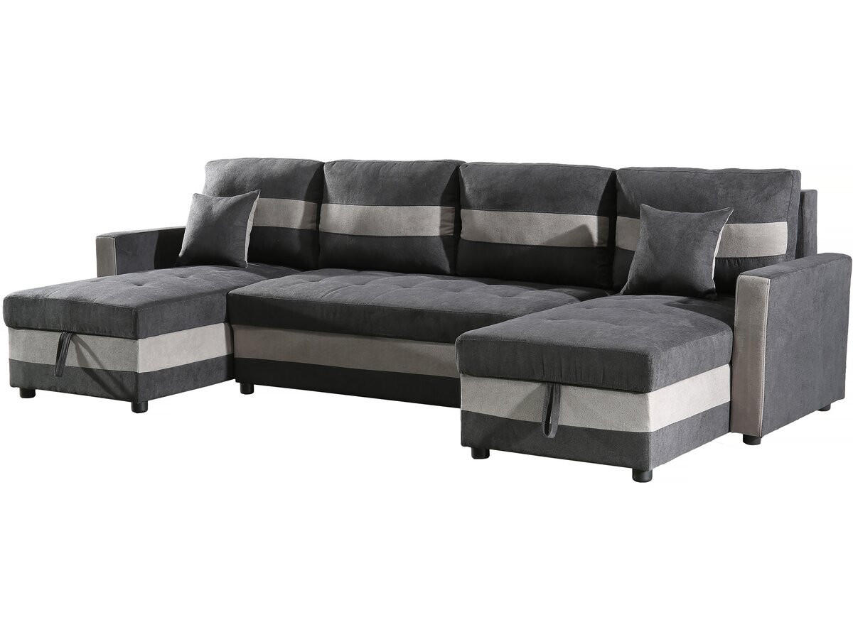 ECKSCHLAFSOFA Antoine Dunkelgrau/Hellgrau - Dunkelgrau/Hellgrau, Textil (290/140cm) - Habitat Garten