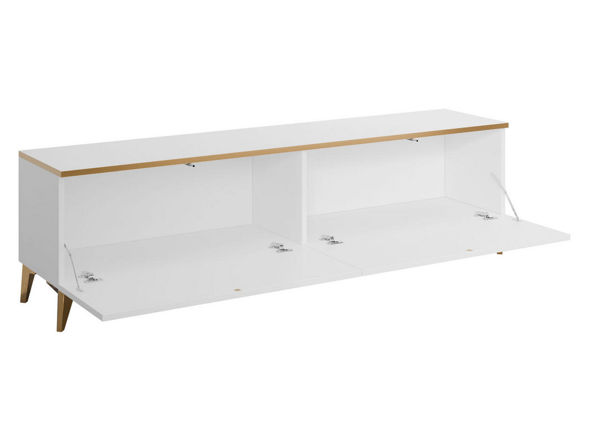 TV-LOWBOARD Alrik 2D - Goldfarben/Weiß, Holzwerkstoff/Kunststoff (180/50/40cm) - MIRJAN24