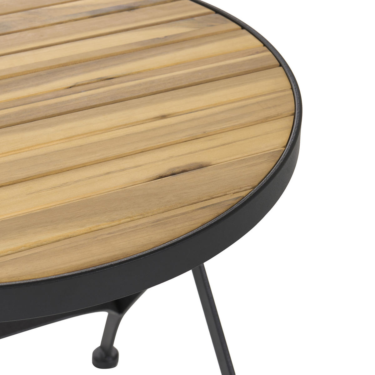 BEISTELLTISCH outdoor 45/45 cm Akazienholz Hellbraun Lascari - Hellbraun, Holz (45/45/44cm) - Beliani
