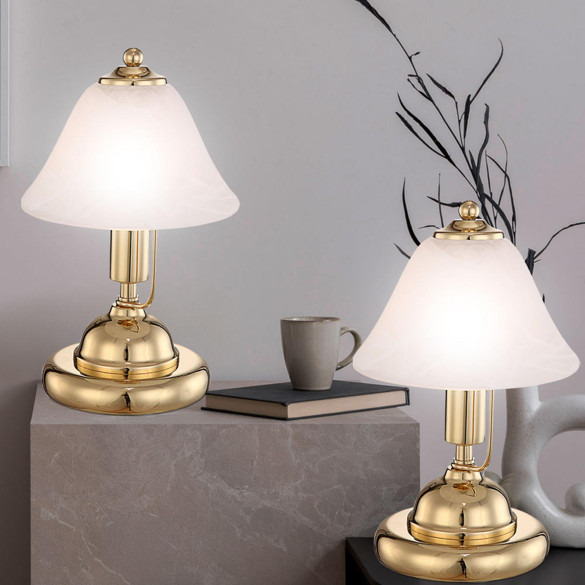 TISCHLEUCHTE Messing Glas Gold - Goldfarben, Glas (17/17/27cm) - Globo Lighting