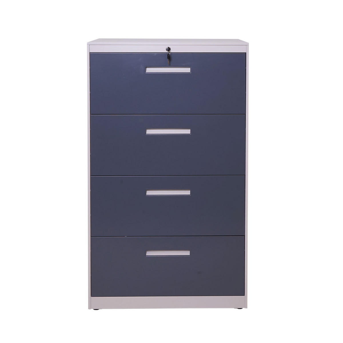 HÄNGEREGISTERSCHRANK Hellgrau - Hellgrau, Metall (76/132/46cm) - MCW