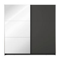 SCHIEBETÜRENSCHRANK ARSALA 11 - 206/207/55.3 cm mit Spiegel Grau Graphite - Silberfarben/Grau, Holz/Holzwerkstoff (200.6/207/55.3cm)