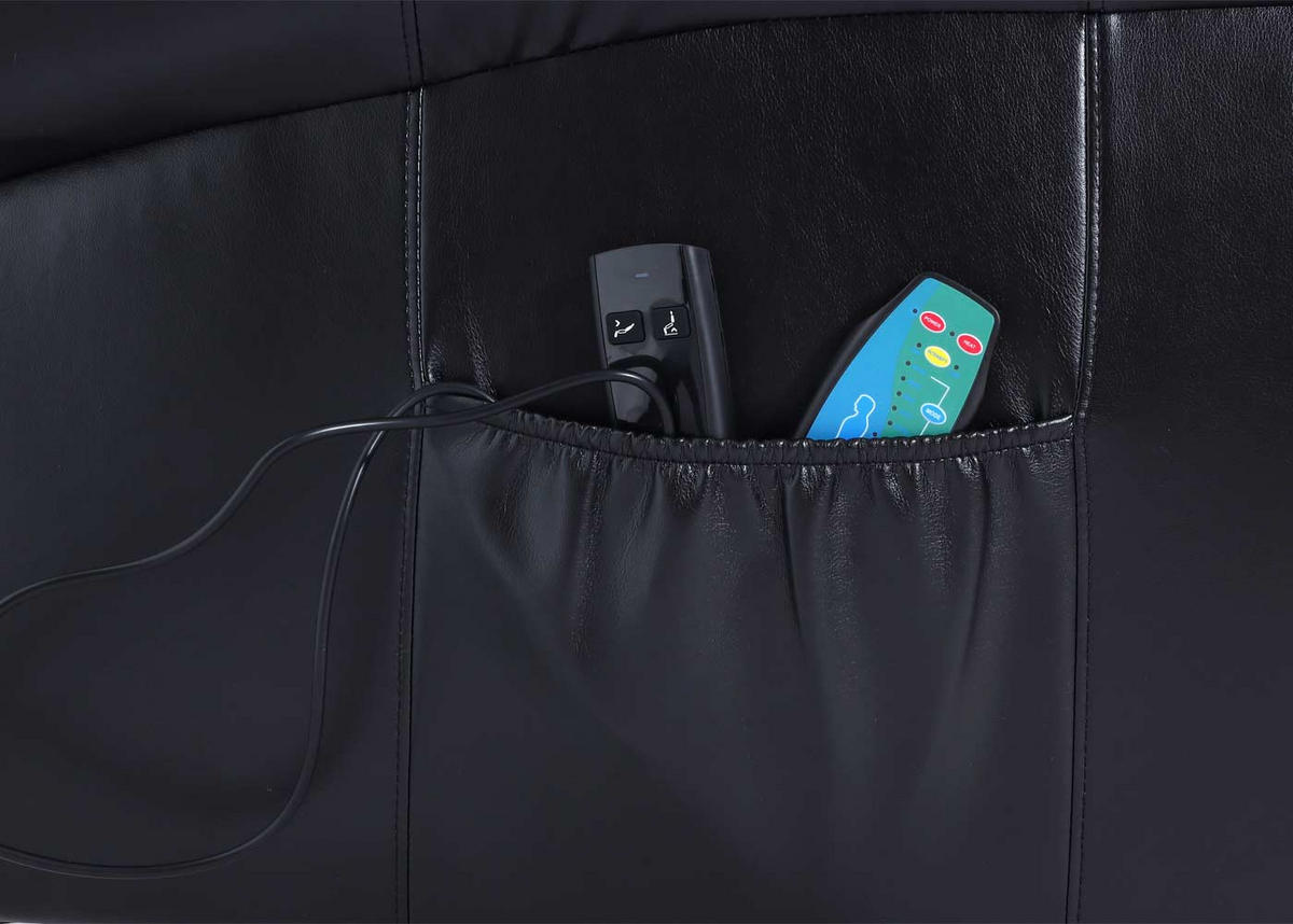 MASSAGESESSEL HxBxT 144x83x83cm Sitzhöhe 50cm Kunstleder Schwarz Sessel - Schwarz, Kunststoff (83/144/83cm) - BERLINLODGE