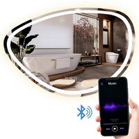 SPIEGEL Rea Led 70x100cm Fog - Grau, Glas (68/100/2cm) - REA