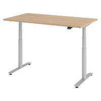 SCHREIBTISCH elektrisch Bluetooth & App XDLR 80/140/72 cm in Eichefarben/Silberfarben - Eichefarben/Silberfarben, Holzwerkstoff (80/140/72cm) - bümö