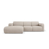 ECKSOFA links Molino aus strukturiertem Stoff beige 4 Sitzplätze - Beige, Textil (170/250cm) - Micadoni