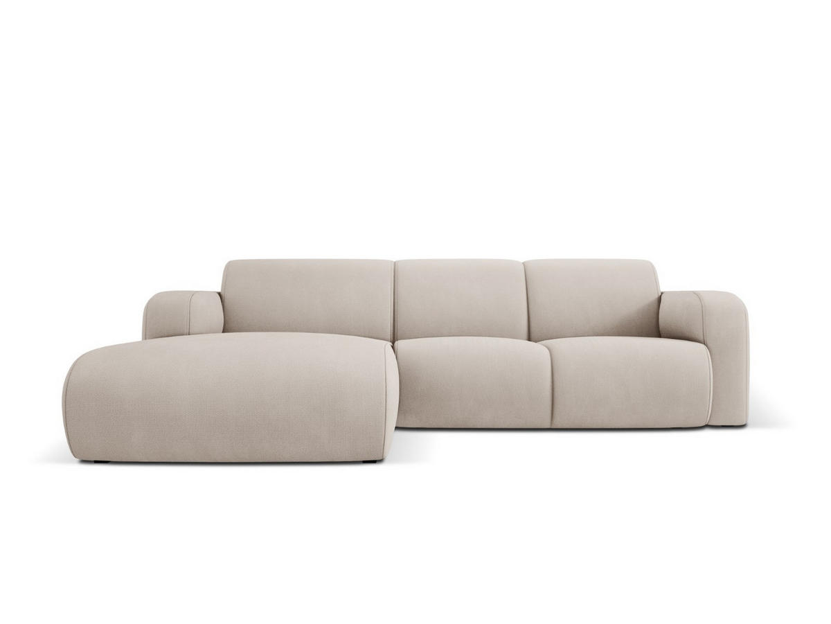 ECKSOFA links Molino aus strukturiertem Stoff beige 4 Sitzplätze - Beige, Textil (170/250cm) - Micadoni