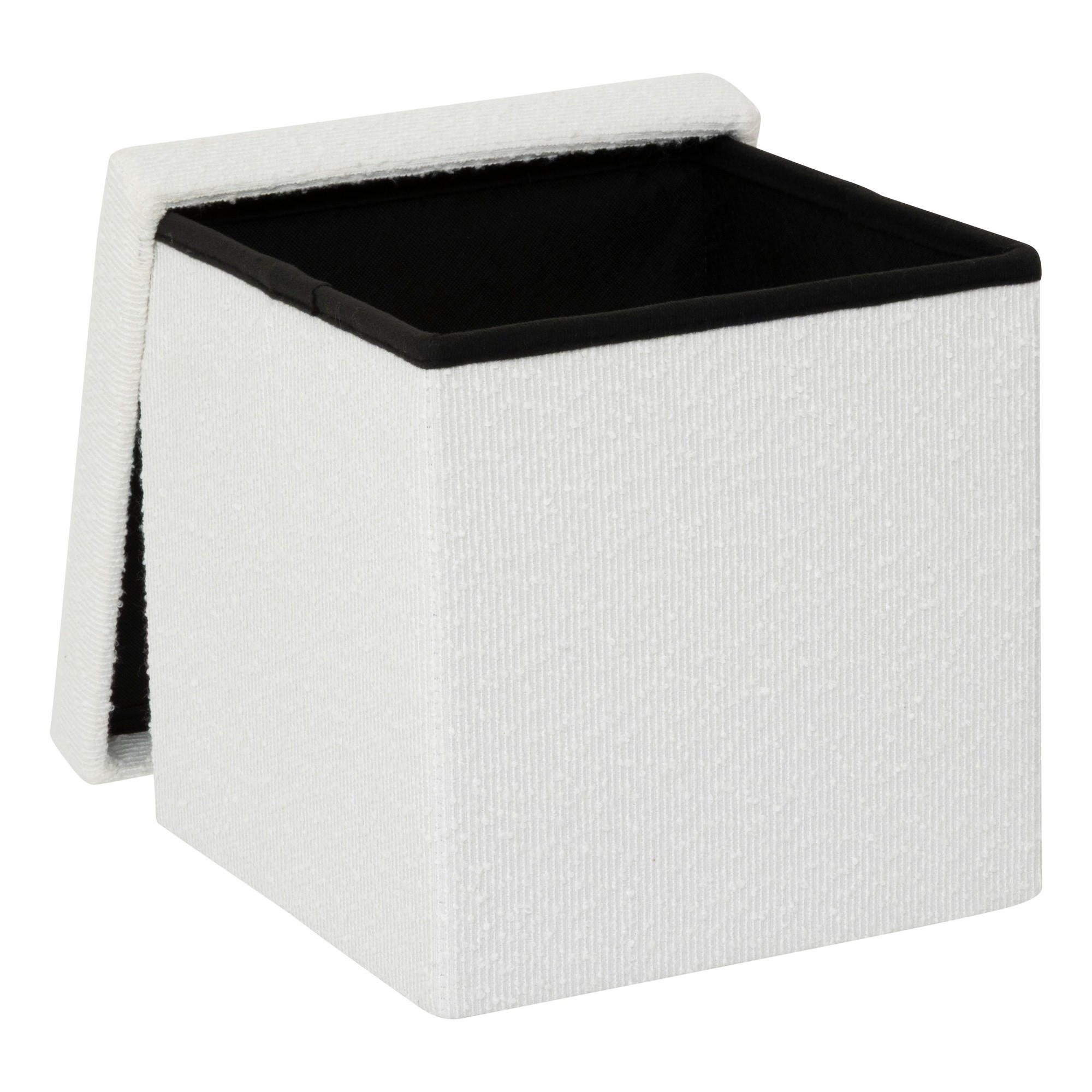 5five Simply Smart Bouclé-Pouf Weiß 31x31x31 cm