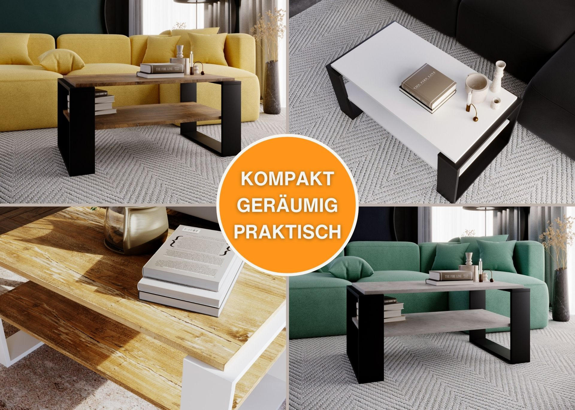 COUCHTISCH Kaja96 96/42/53,8 - Nussbaumfarben/Schwarz, Holzwerkstoff (54/96/42cm) - RAUMHIRSCH FURNITURE