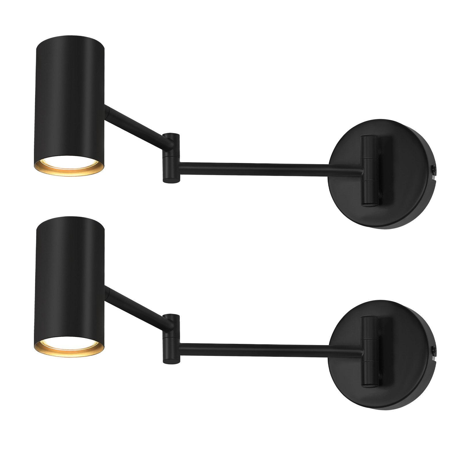WANDLEUCHTE Yeakley 10/10/50cm(2er-set) - Schwarz, Metall (10/50/10cm) - Nettlife