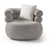 SESSEL Nano, Drehsessel mit runder Form, Hellgrau - Hellgrau, Textil (95/75/95cm) - Beautysofa