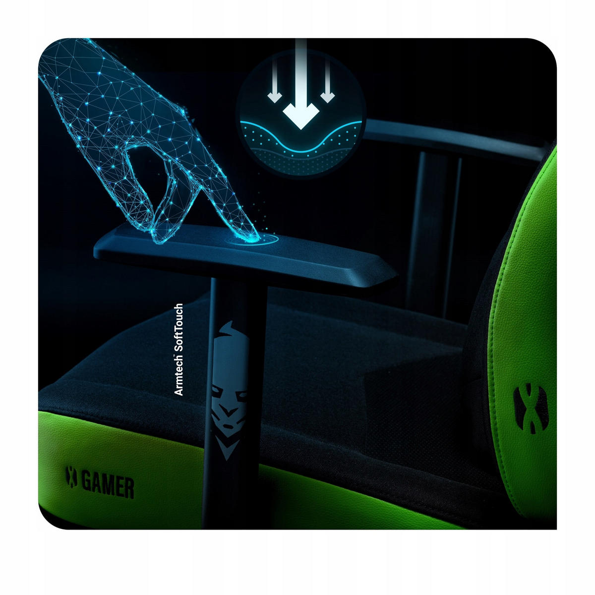 GAMINGSTUHL X-GAMER - Schwarz/Grün, Metall (68/118/56cm) - Diablo Chairs