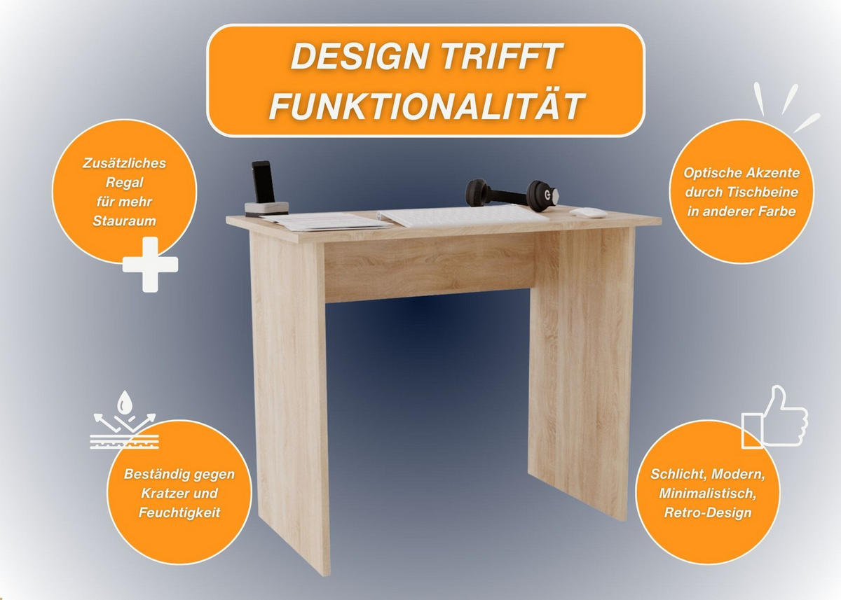 SCHREIBTISCH Sonoma Eiche 90/50/73cm - Sonoma Eiche, Holzwerkstoff (50/90/73cm) - CraftPAK
