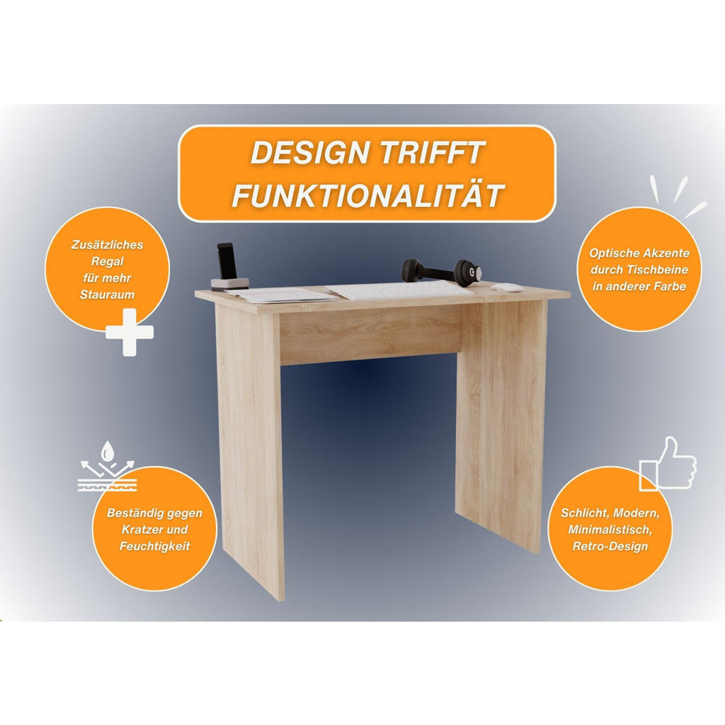 Thumbnail - CraftPAK Schreibtisch, Sonoma Eiche, Holzwerkstoff, 90x73x50 cm, Arbeitszimmer, Schreibtische, Bürotische