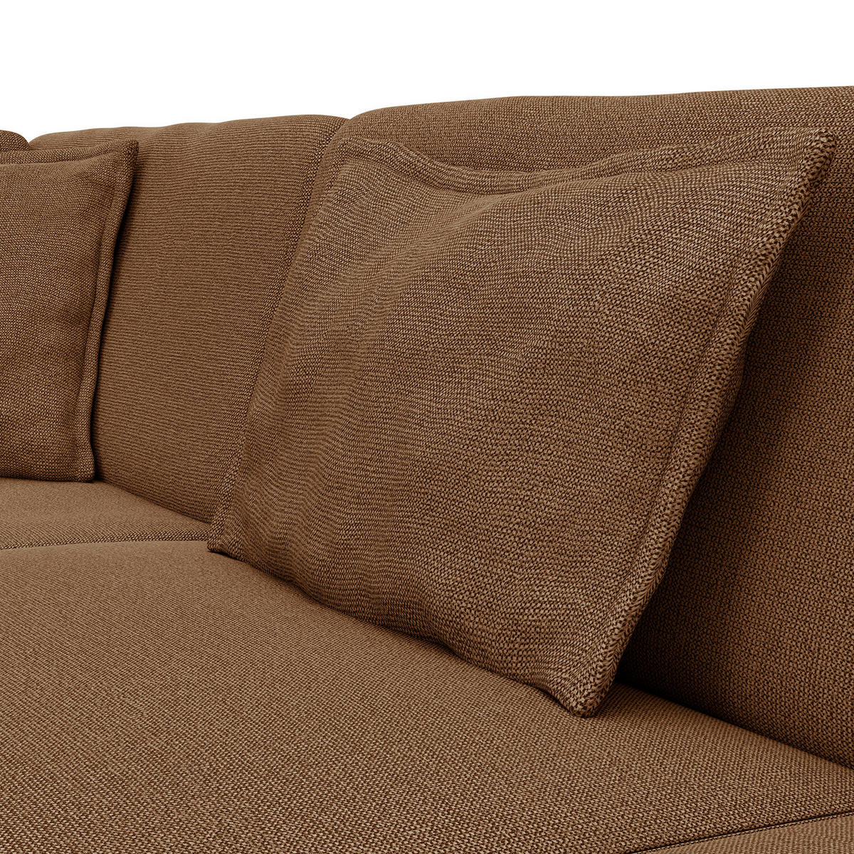 WOHNLANDSCHAFT - Schwarz/Haselnussfarben, Kunststoff/Textil (431/84/272cm) - home24