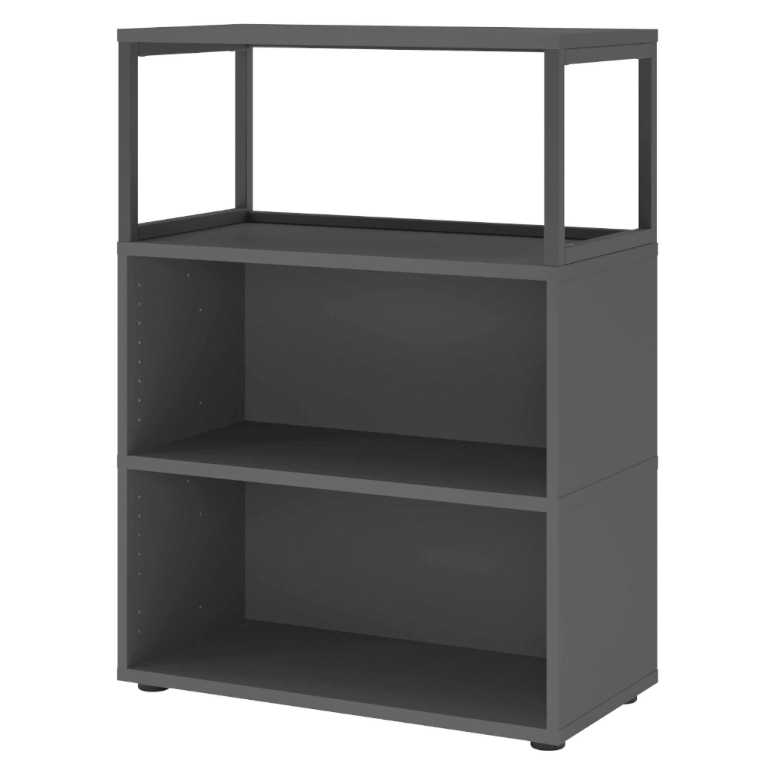 REGAL offen - 3 Ordnerhöhen 40/80/110 cm in Graphitfarben - Graphitfarben, Holzwerkstoff (80/110/40cm) - bümö