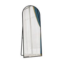 STANDSPIEGEL Bogen 162x53 cm Metallrahmen schwarz - Schwarz, Holz (53/163/3cm) - Fortuna Lai
