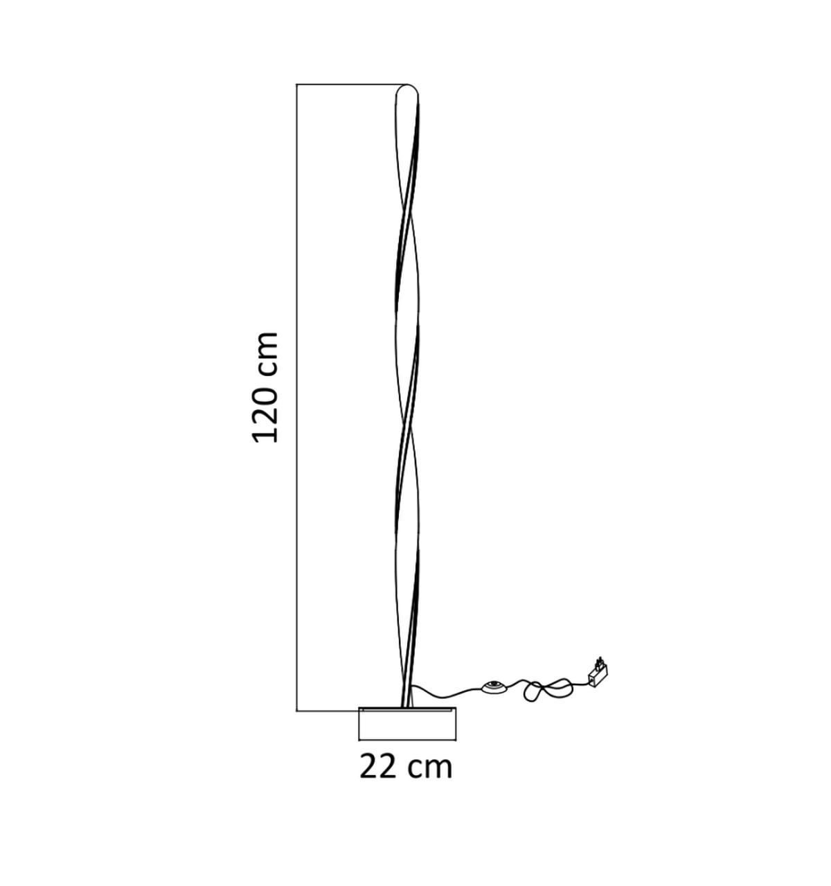 STEHLEUCHTE Kazan, Schwarz, 120cm - Schwarz, Metall (120/22/120cm) - KOSILUM