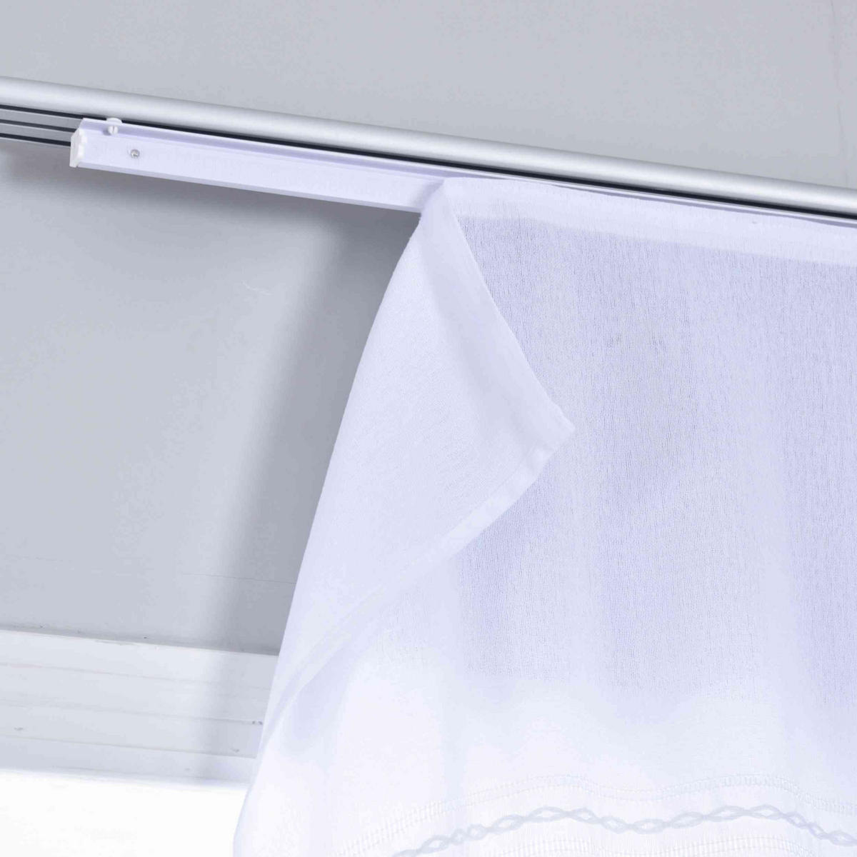 SCHIEBEVORHANG 2ER SET »Leipzig« HxB 245x60 cm Weiß - Weiß, Textil (60/245cm) - Gardinenbox