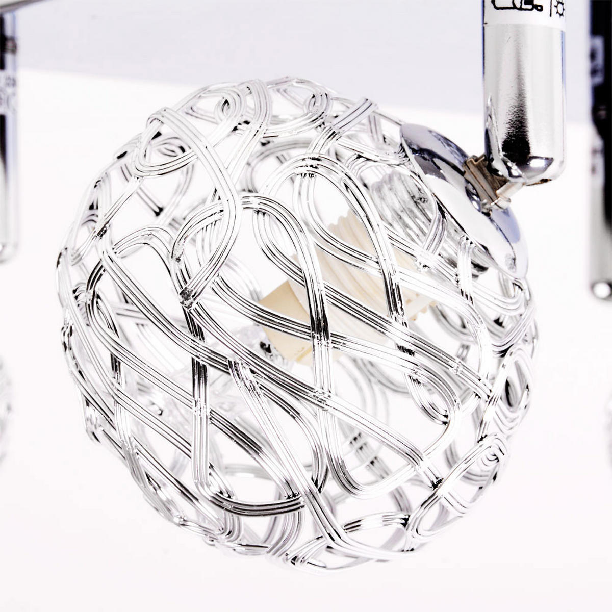 LED DECKENLEUCHTE Kugeln Geflecht Silber Chrom - Silberfarben, Metall (25/20/15cm) - Globo Lighting