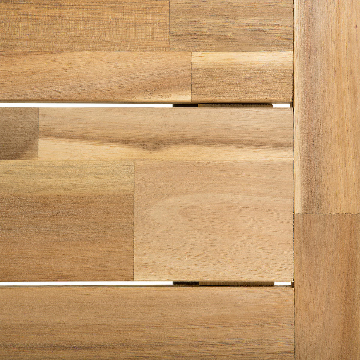 ESSTISCH Akazienholz schwarz/hellbraun Scania - Hellbraun/Schwarz, Holz (80/74/170cm) - Beliani
