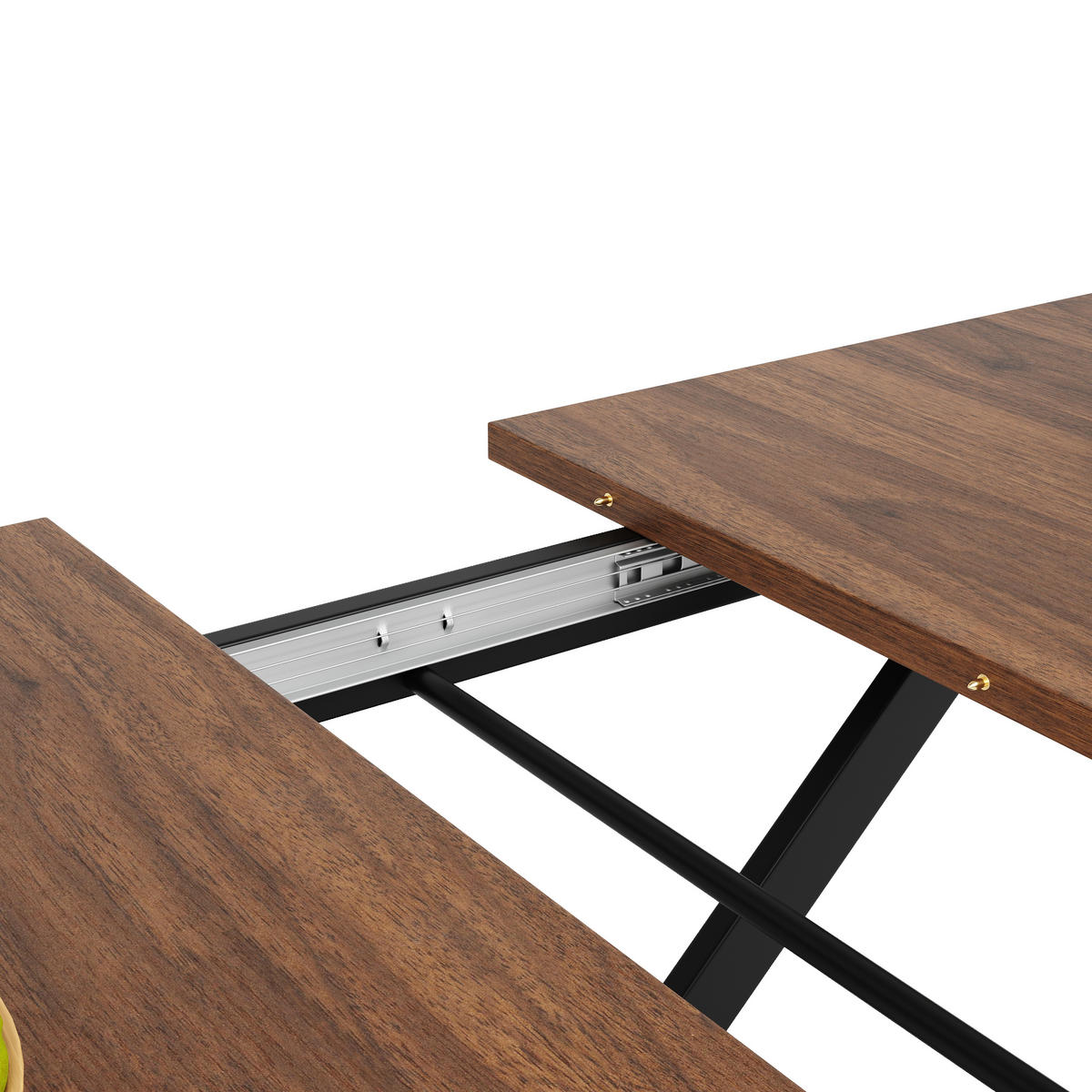 AUSZIEHTISCH Walnussfarben/Schwarz 120-160/80/75 cm - Walnussfarben, Holz (80/120/75cm) - PANGIVO