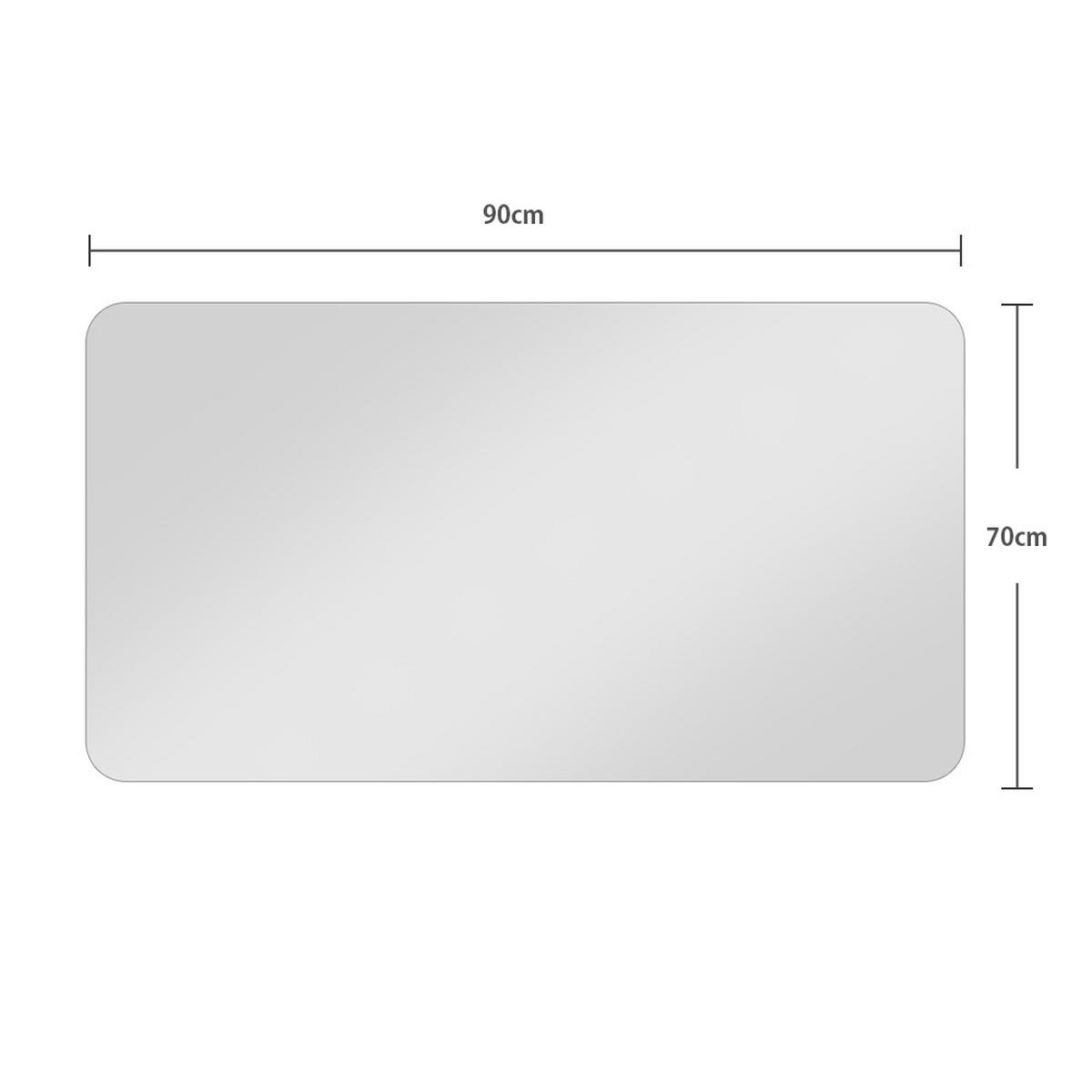 RAHMENLOSER Badezimmerspiegel 70x90x1.5cm Silber mit R50 abgerundeten Ecken 5mm,horizontal/vertikal montierbar - Silberfarben, Glas (90/1.5/70cm) - Modfu