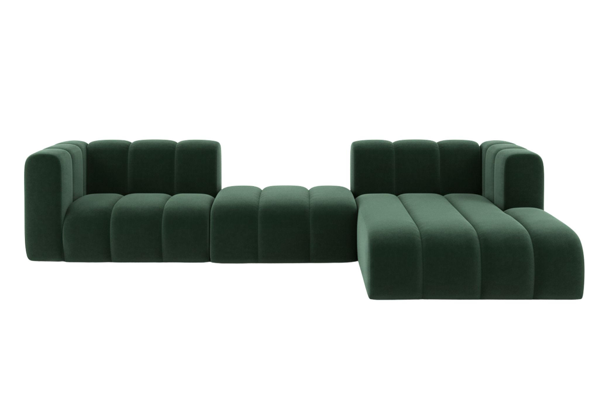 ECKSOFA L-Form Grand L 319 cm, Veloursstoff Salvador, Grün, Rechts - Grün, Holz (319/179cm) - Kaiser Möbel