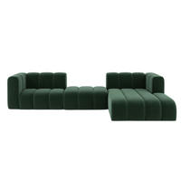 ECKSOFA L-Form Grand L 319 cm, Veloursstoff Salvador, Grün, Rechts - Grün, Holz (319/179cm) - Kaiser Möbel