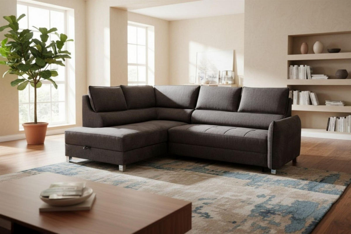 ECKSOFA Marno In Chill Me - Anthrazit, Holzwerkstoff/Textil (200/260cm) - Fun Möbel