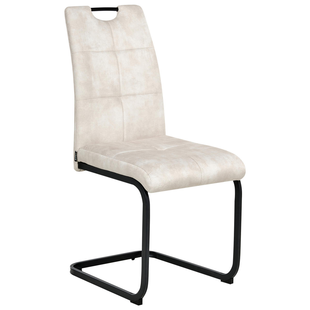 ESSZIMMERSTUHL 4er-Set Hellbeige Cisco - Beige/Schwarz, Textil (43/98/50cm) - Beliani