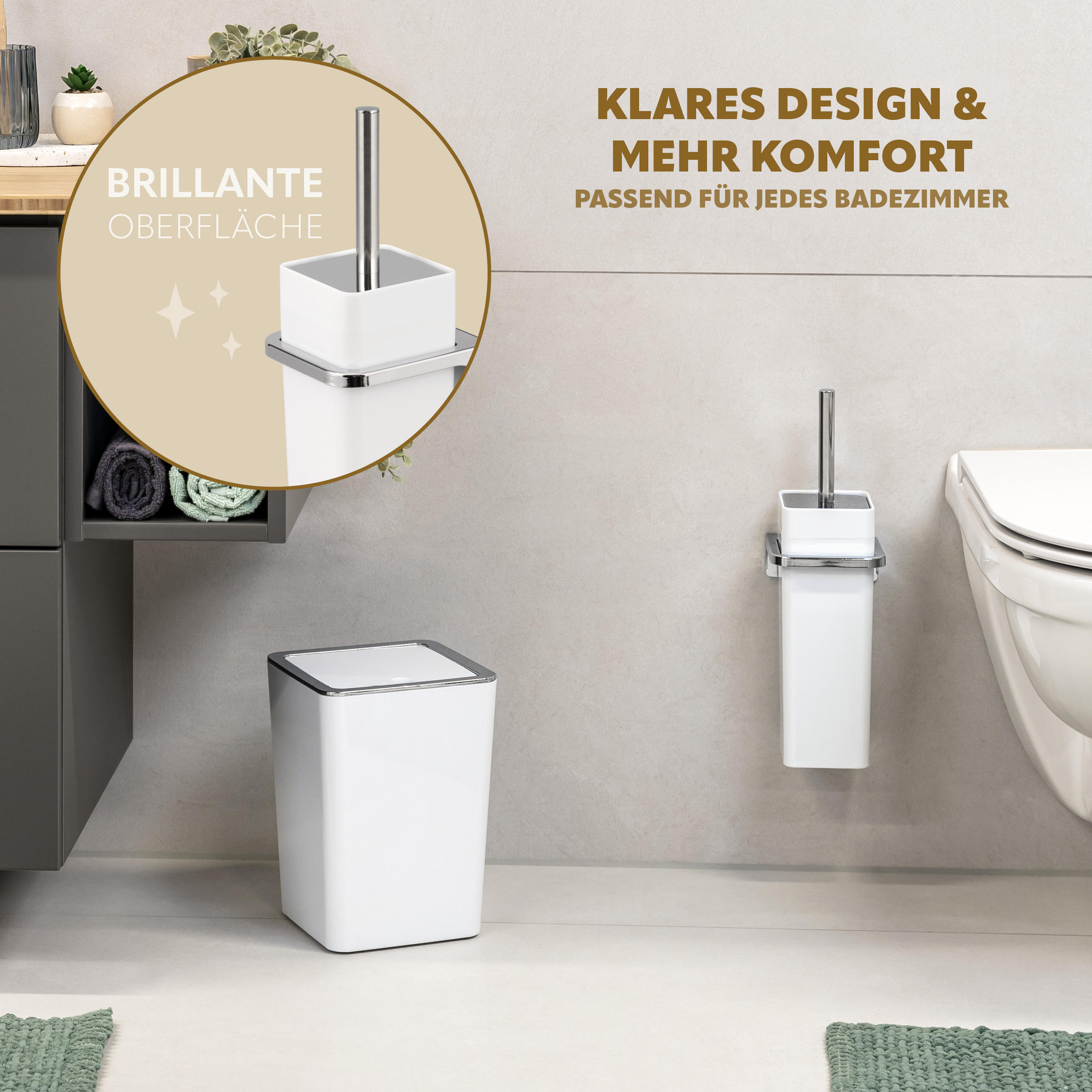 WC-GARNITUR SAVONA, weiß, Kunststoff - Weiß, Kunststoff (12/36.5/13cm) - bremermann