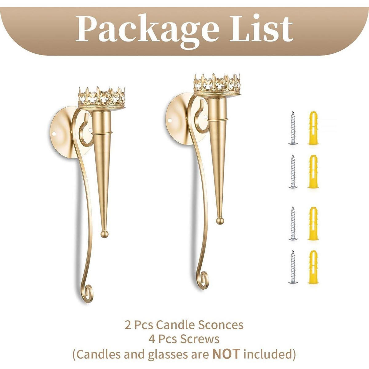 KERZENHALTER 2-teiliges Set Gold 43 cm - Goldfarben, Metall (17/11/38cm)