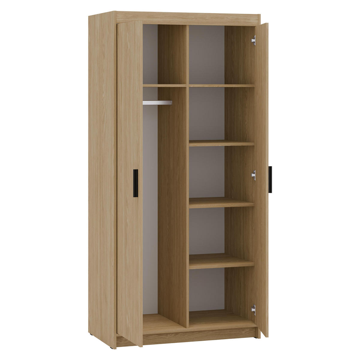 KLEIDERSCHRANK Storicos Geölte Eiche 89,7/190,5/53 cm - Modern 2-türig - Eichefarben, Holzwerkstoff/Kunststoff (89.8/190.6/53cm) - AX Living