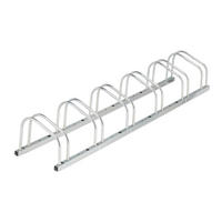 FAHRRADSTÄNDER Silber für 6 Fahrräder verzinkter Stahl bis 50 mm - Silberfarben, Metall (168/26/33.5cm) - Relaxdays